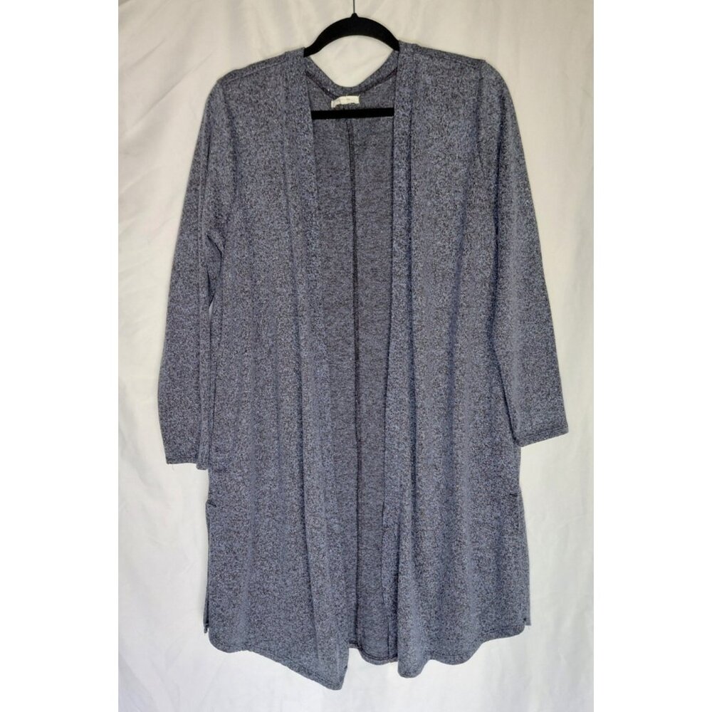 Maurices‎ Open Front Knit Cardigan Large Metallic Blue/Gray Casual Stretch